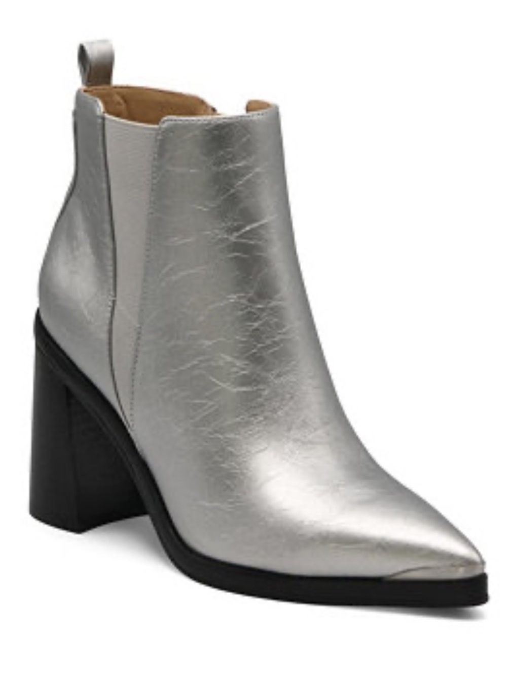 Charles by Charles David Dolores Metallic Silver Pointed Toe Booties Size 9